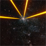 Vier Sterne und der Tarantelnebel 